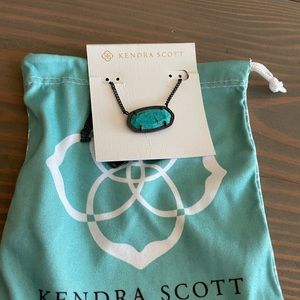 Kendra Scott Dylan Statement Necklace Turquoise Gunmetal Frame